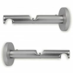 2er-Set Kombi-Gardinenstangenträger - titan matt