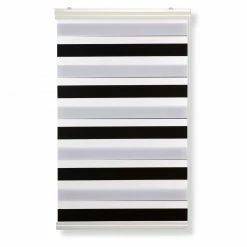 Doppelrollo - schwarz-weiß - 80x180 cm