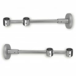 2er-Set Gardinenstangen-Doppelträger - titan - kürzbar