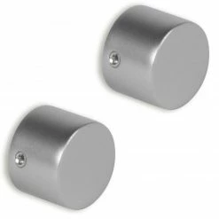 2er-Set Gardinenstangen-Endkappen - titan