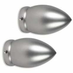 2er-Set Gardinenstangen-Endstücke - titan