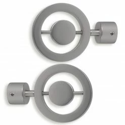 2er-Set Gardinenstangen-Endstücke - titan