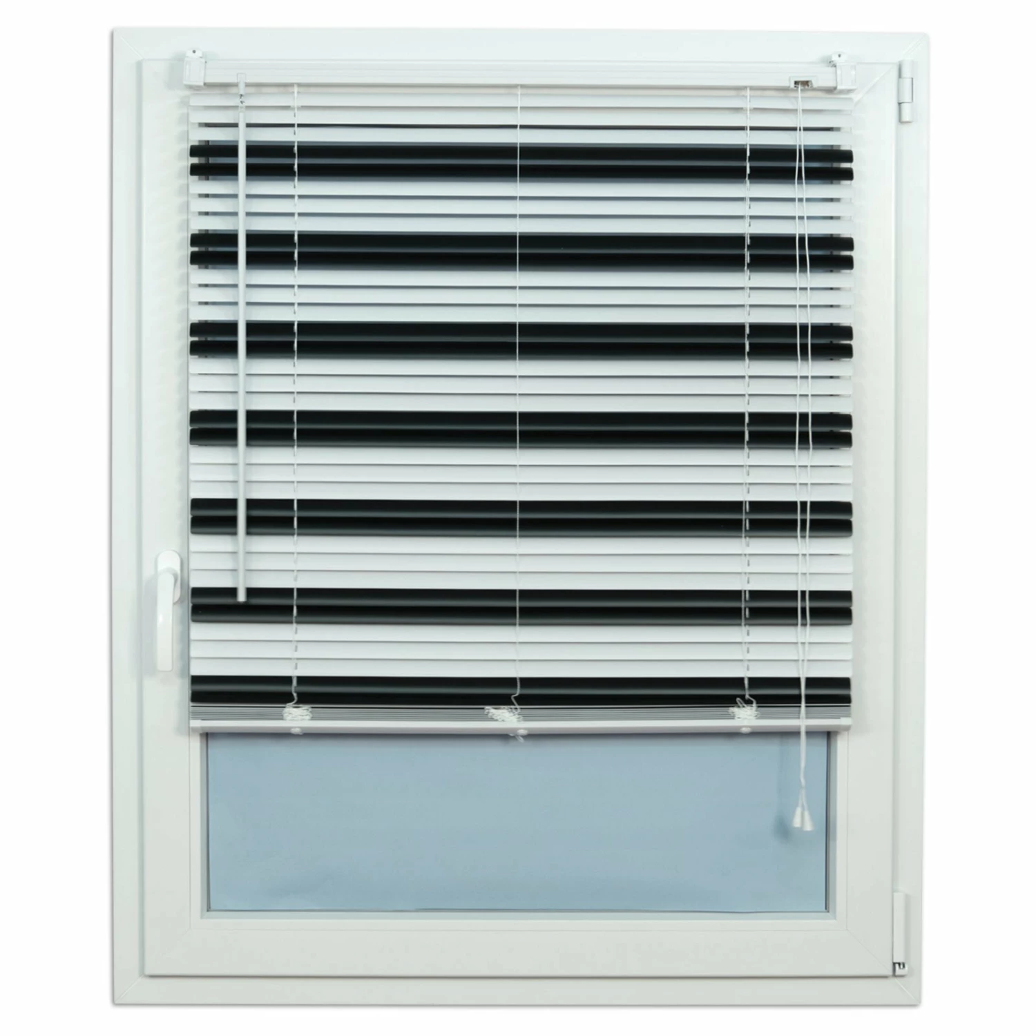 PVC-Jalousien - schwarz-weiß - 80x160 cm 3 PVC-Jalousien - schwarz-weiß - 80x160 cm