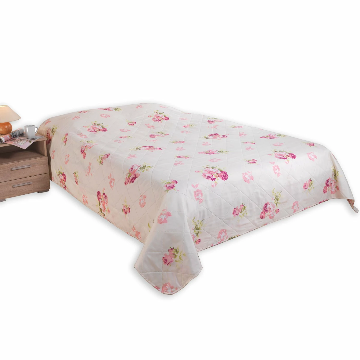 Tagesdecke - weiß-rosa - 220x240 cm 3 Tagesdecke - weiß-rosa - 220x240 cm