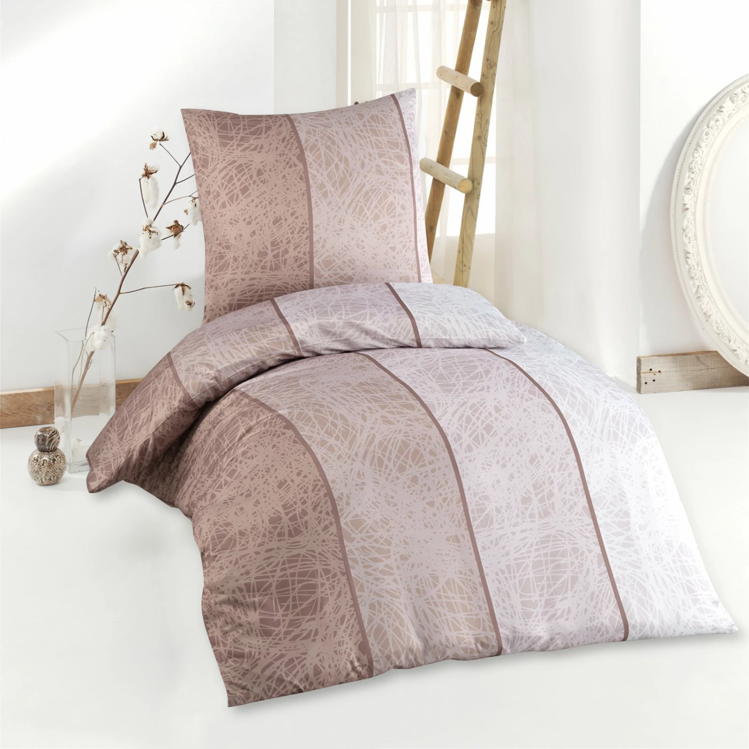 Microfaser-Bettwäsche - creme-beige - 135x200 cm 4 Microfaser-Bettwäsche - creme-beige - 135x200 cm – Bild 2