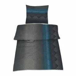 Microfaser-Bettwäsche - schwarz-blau - 135x200 cm