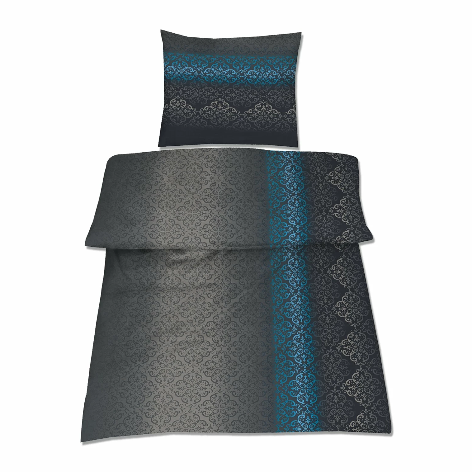 Microfaser-Bettwäsche - schwarz-blau - 135x200 cm 3 Microfaser-Bettwäsche - schwarz-blau - 135x200 cm