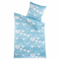 Microfaser-Bettwäsche - blau - 135x200 cm