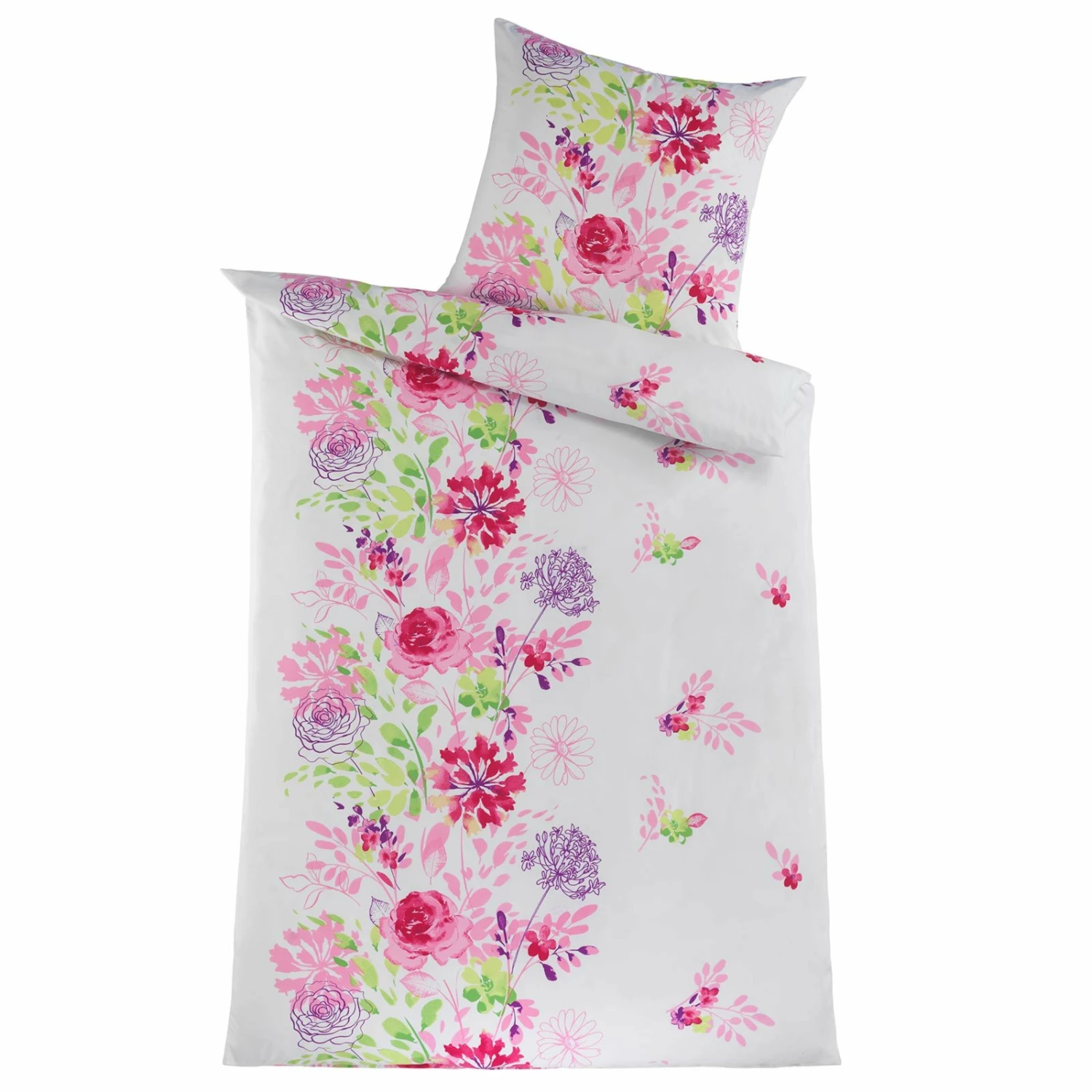 Microfaser-Bettwäsche - rosa-weiß - 135x200 cm 3 Microfaser-Bettwäsche - rosa-weiß - 135x200 cm