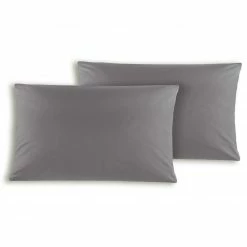 2er-Pack Kissenbezüge - stahlgrau - 40x80 cm