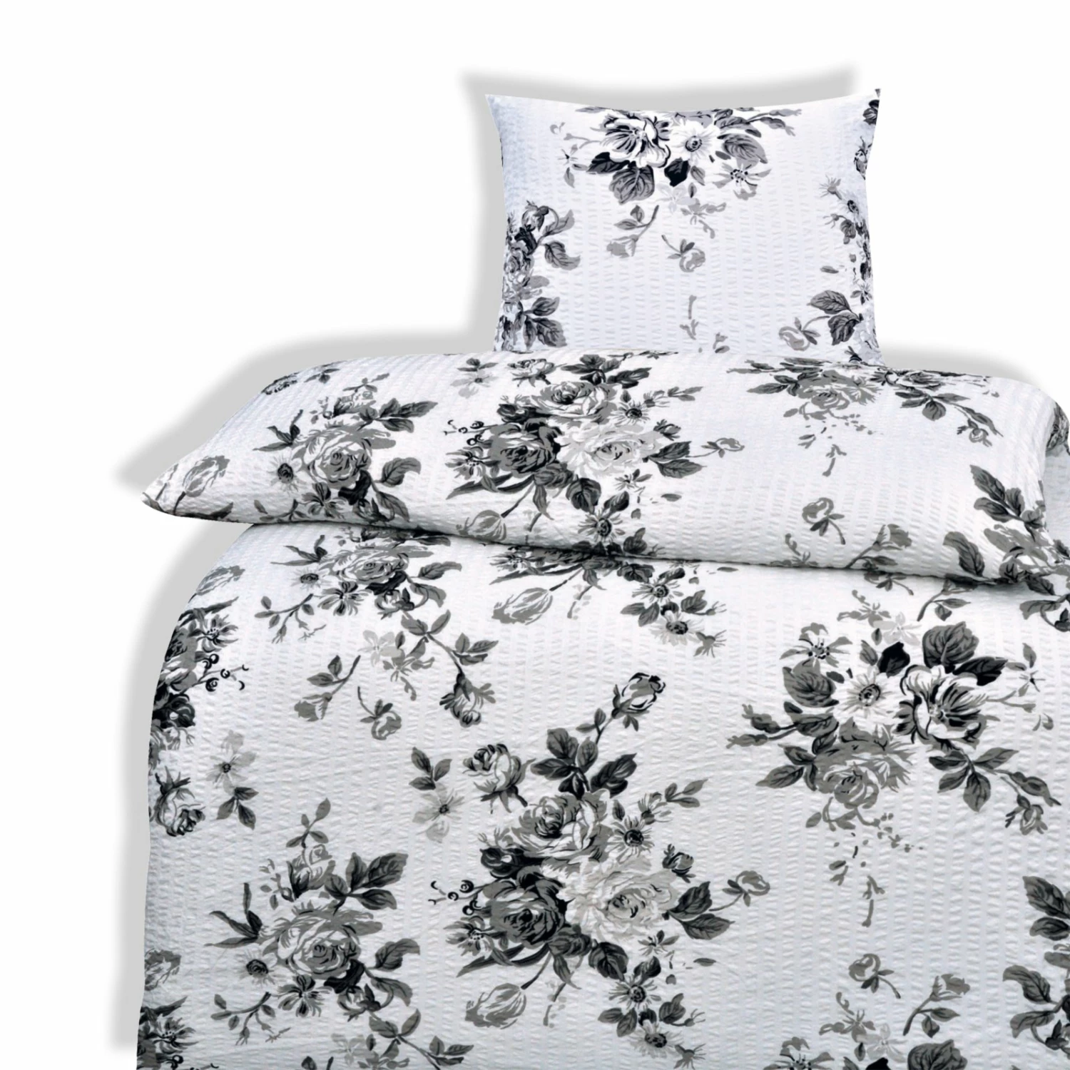 Microfaser-Bettwäsche - silber-weiß - 135x200 cm 3 Microfaser-Bettwäsche - silber-weiß - 135x200 cm