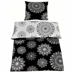 Renforcé-Bettwäsche - schwarz-weiß - 135x200 cm