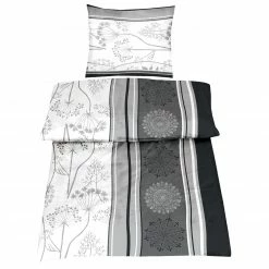 Renforcé-Bettwäsche - grau - 135x200 cm