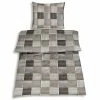 Renforcé-Bettwäsche - braun-grau - Karo - 135x200 cm -Heimtextilien Verkäufe 0450004330 1600Wx1600H