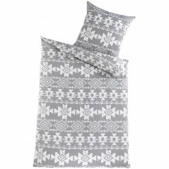 Renforcé-Bettwäsche - grau - 135x200 cm