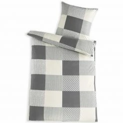 Microfaser-Flausch Bettwäsche -Kaarlo - grau - 135x200 cm