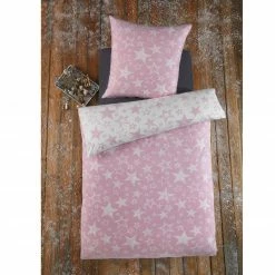 Microfaser-Flausch-Bettwäsche - pink-weiß - 135x200 cm -Heimtextilien Verkäufe 0450005124 02 1600Wx1600H