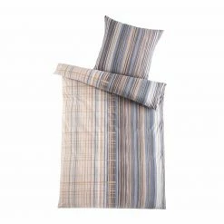 Microfaser-Flausch-Bettwäsche - beige-grau - 135x200 cm