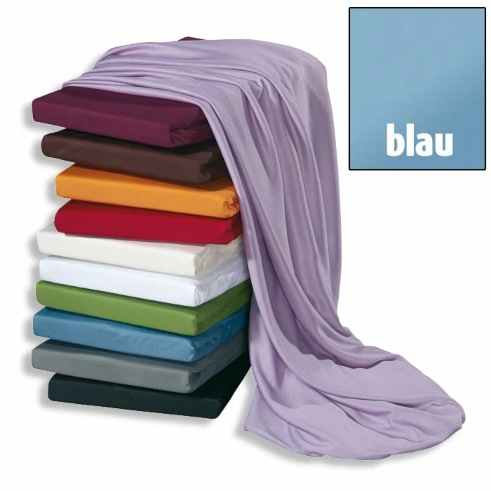 Microfaser-Jersey-Bettlaken - blau - 180x200 cm 3 Microfaser-Jersey-Bettlaken - blau - 180x200 cm