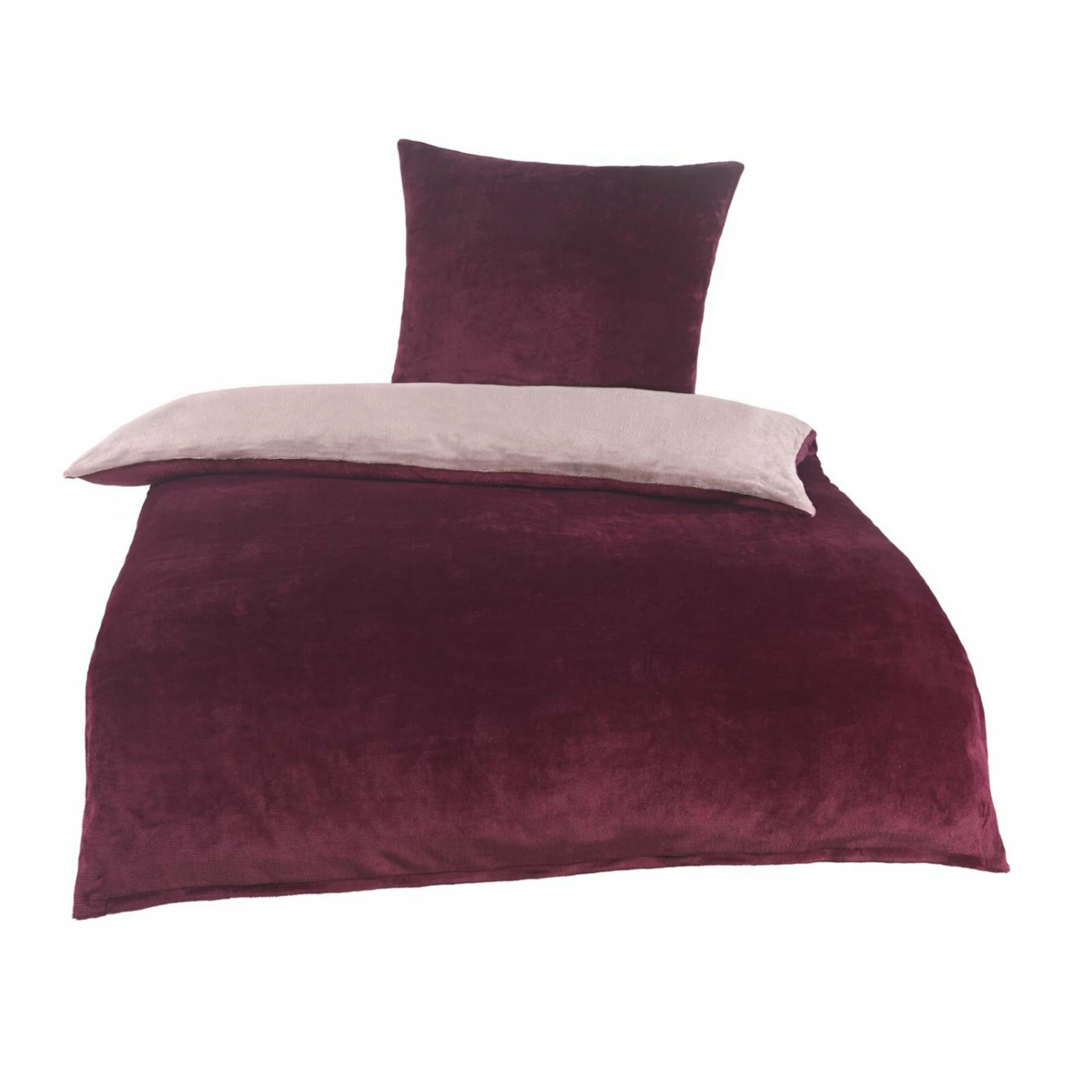 Microfaser-Bettwäsche - bordeaux-rosa - Cashmere-Look - 135x200 cm 3 Microfaser-Bettwäsche - bordeaux-rosa - Cashmere-Look - 135x200 cm
