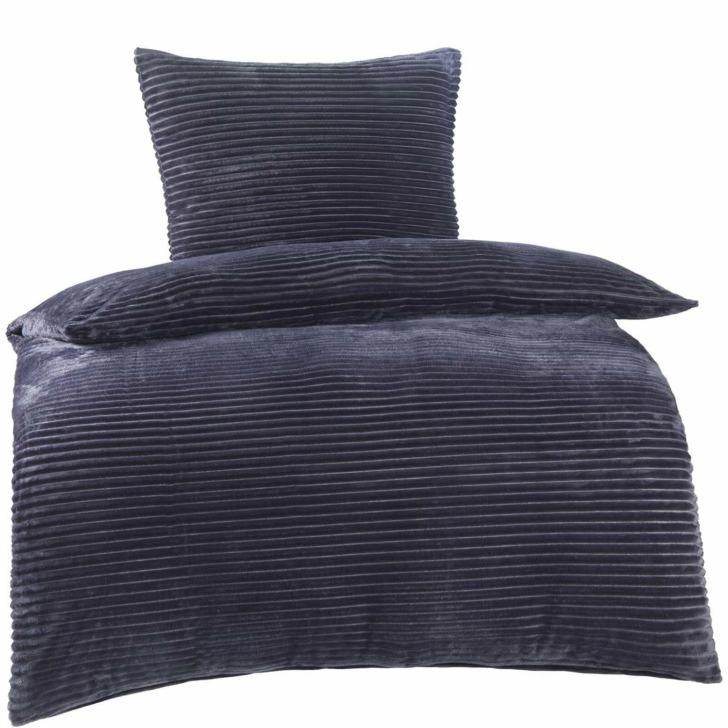Microfaser-Bettwäsche - anthrazit - Cord-Look - 135x200 cm 4 Microfaser-Bettwäsche - anthrazit - Cord-Look - 135x200 cm – Bild 3