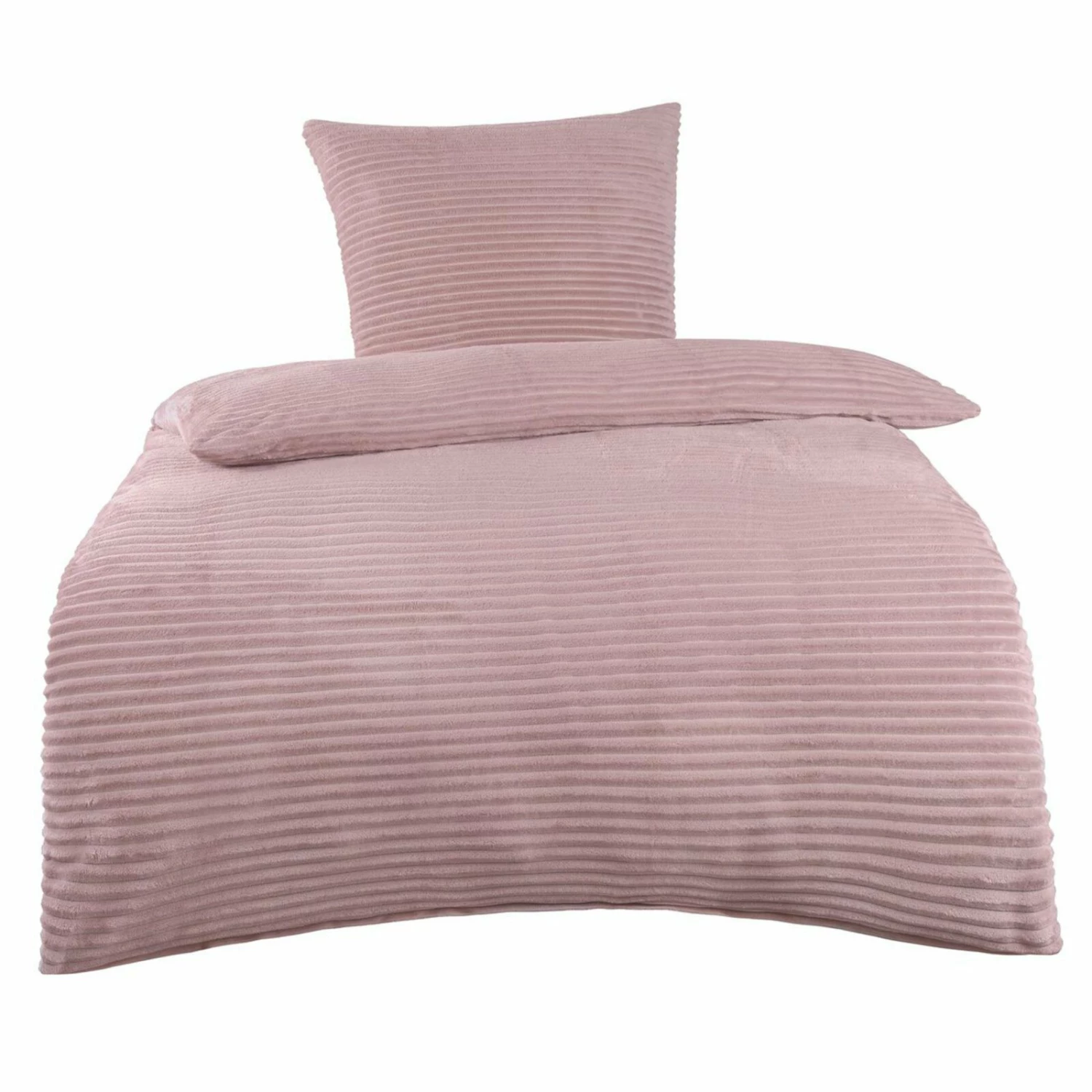 Microfaser-Bettwäsche - rosa - Cord-Look - 135x200 cm 5 Microfaser-Bettwäsche - rosa - Cord-Look - 135x200 cm – Bild 3