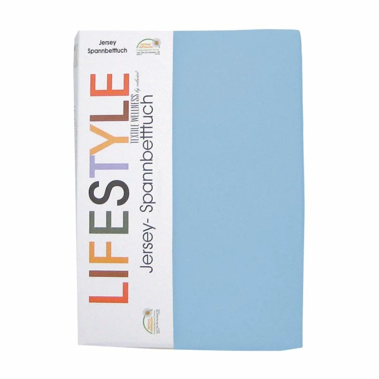 Jersey-Spannbettlaken - blau - 90x200 cm 3 Jersey-Spannbettlaken - blau - 90x200 cm