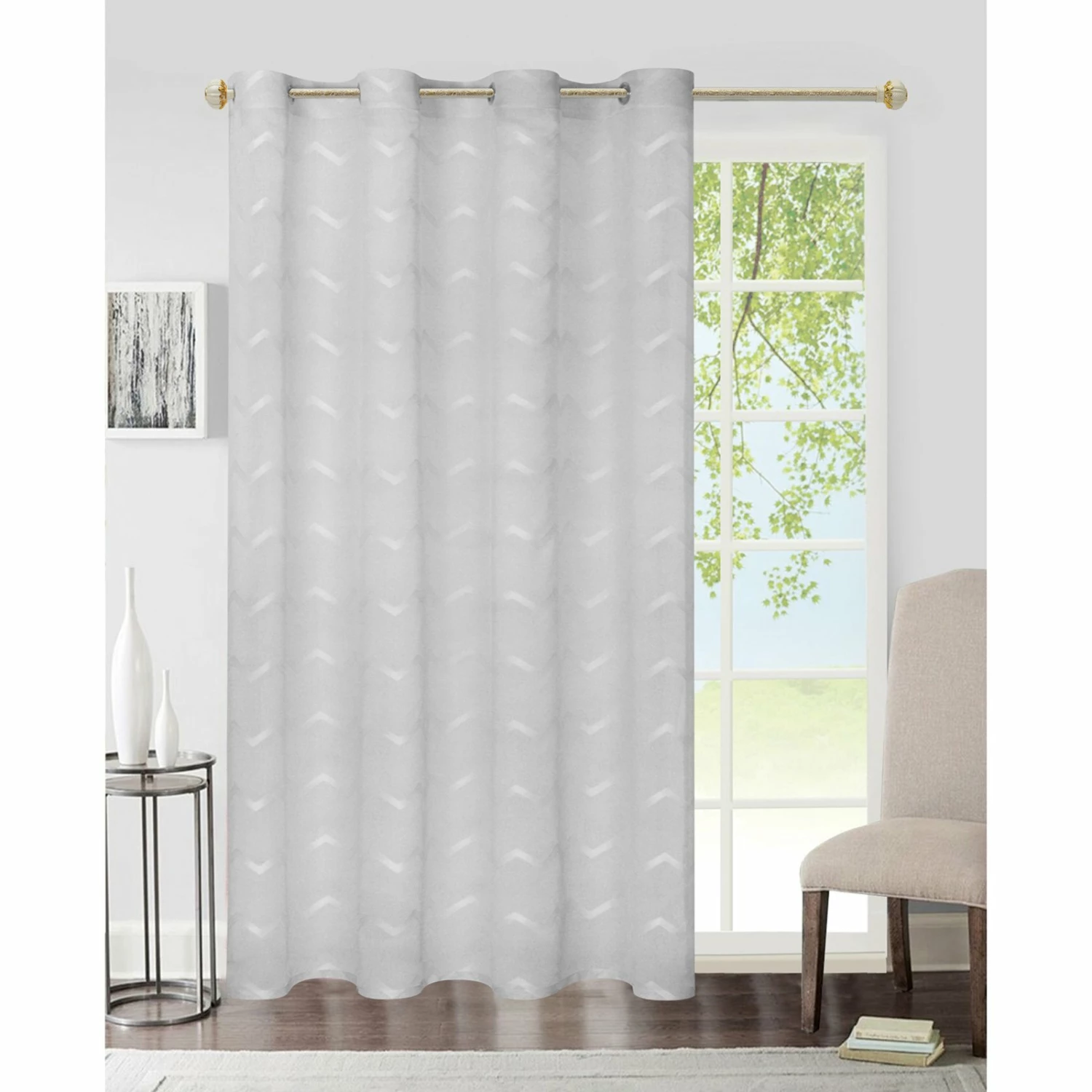 homara Ösenvorhang - silber gemustert - 140x245 cm 4 homara Ösenvorhang - silber gemustert - 140x245 cm – Bild 2