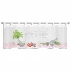 Schlaufengardine - Gewürze - grau-bunt - 140x45 cm