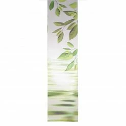 Flächenvorhang - Blätter - weiß-grün - 60x245 cm