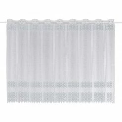 Scheibengardine - weiß - Rautenmuster - 140x75 cm