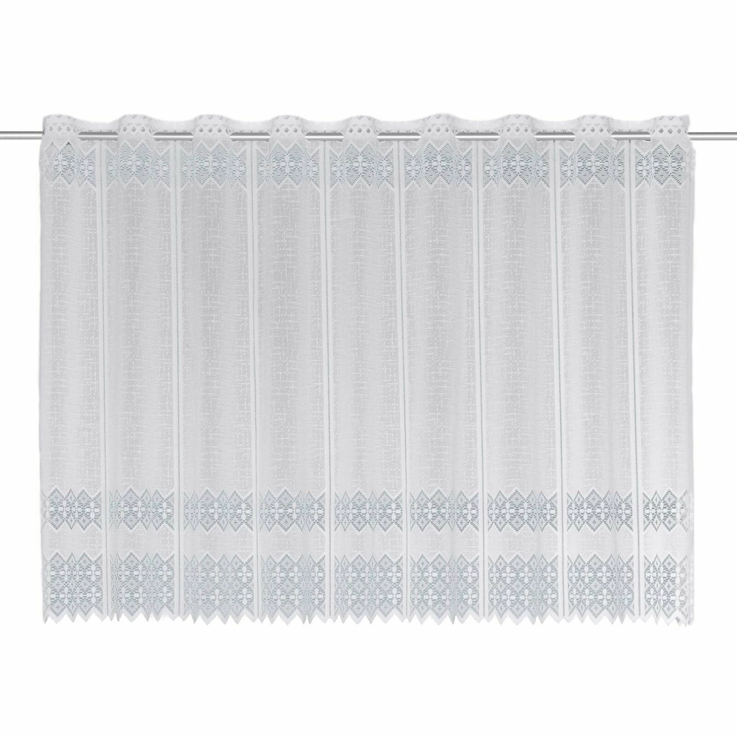 Scheibengardine - weiß - Rautenmuster - 140x75 cm 3 Scheibengardine - weiß - Rautenmuster - 140x75 cm