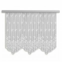 Gardine - Jacquard-Bogenstore - weiß - 300x145 cm