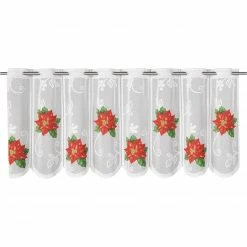 Scheibengardine - Jaquard-Panneau - weiß-bunt - 130x45 cm