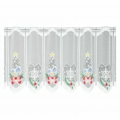 Scheibengardine Tannenbaum - weiß-bunt - 130x45 cm