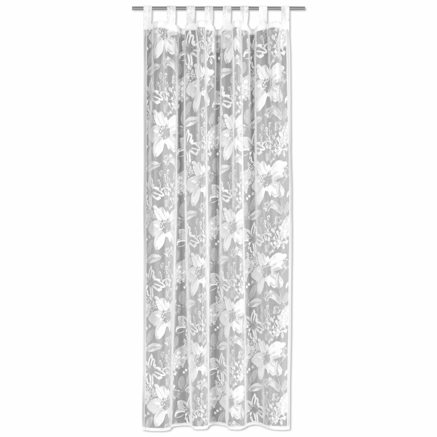 Schlaufenschal - weiß - florales Muster - 140x245 cm 3 Schlaufenschal - weiß - florales Muster - 140x245 cm