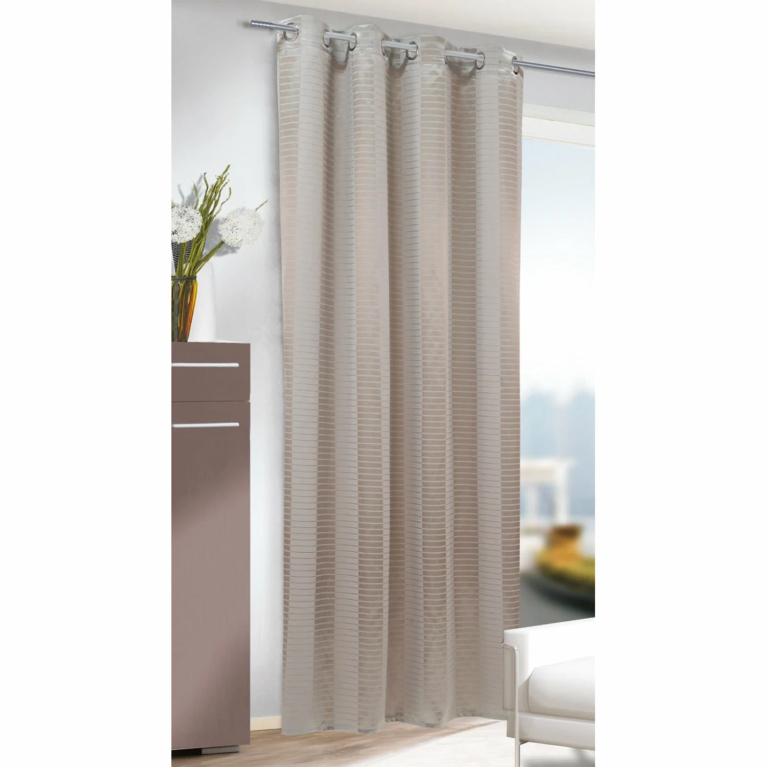 Ösenvorhang - sand - 135x245 cm 4 Ösenvorhang - sand - 135x245 cm – Bild 2