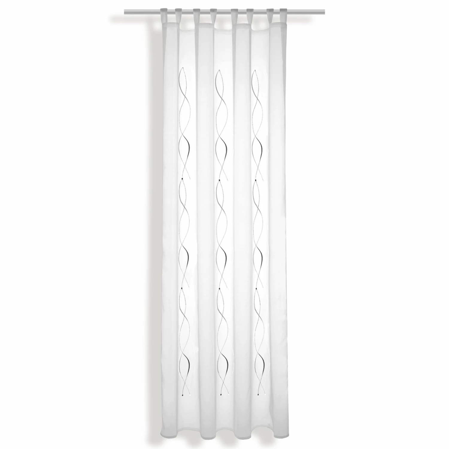 Stick-Schlaufenschal - weiß-anthrazit - 140x245 cm 3 Stick-Schlaufenschal - weiß-anthrazit - 140x245 cm