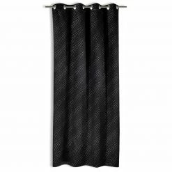 Ösenvorhang - schwarz - blickdicht - 135x245 cm