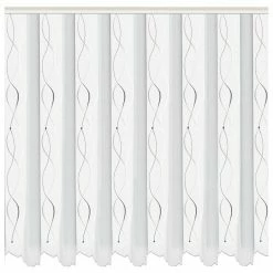 Gardine - weiß-anthrazit - 300x140 cm