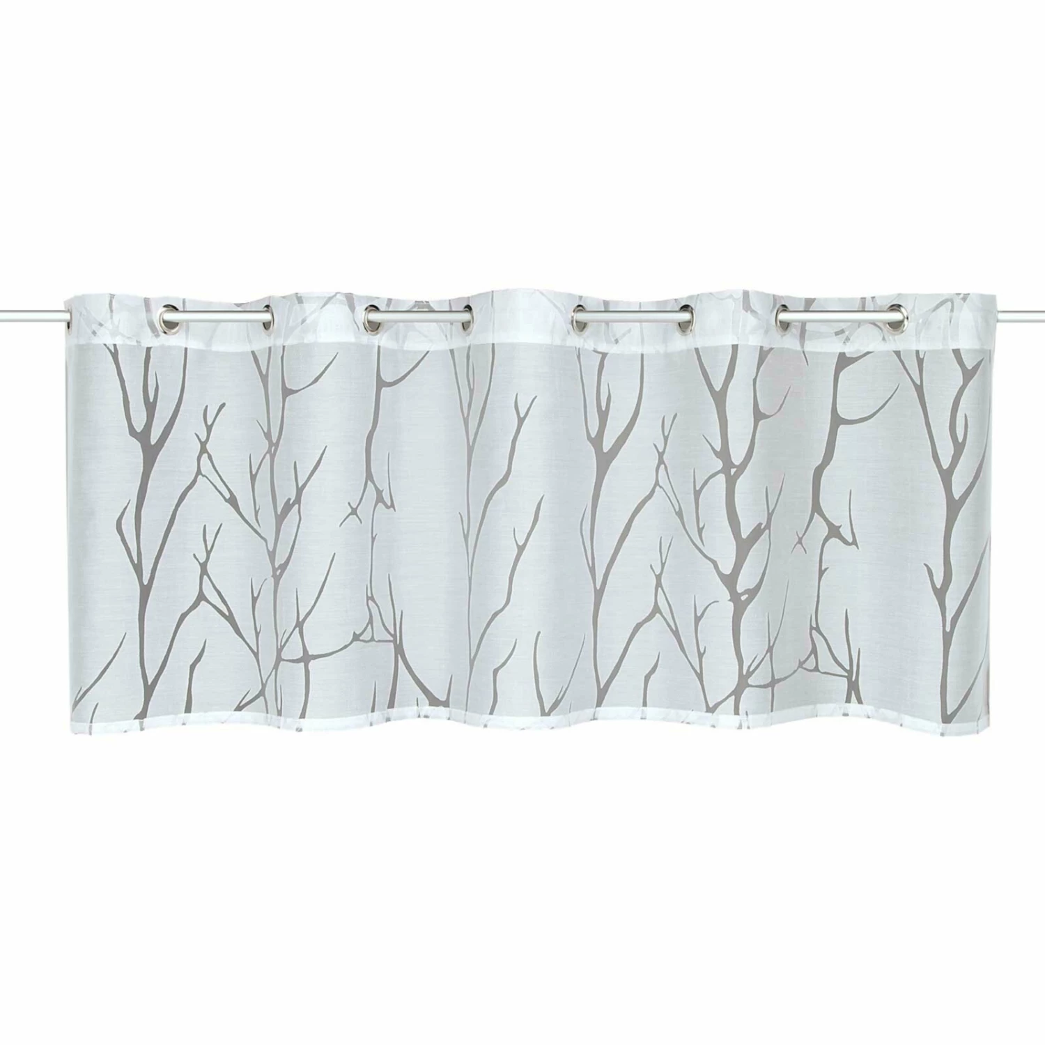 Ösenpanneaux - weiß - Zweige - 135x45 cm 3 Ösenpanneaux - weiß - Zweige - 135x45 cm