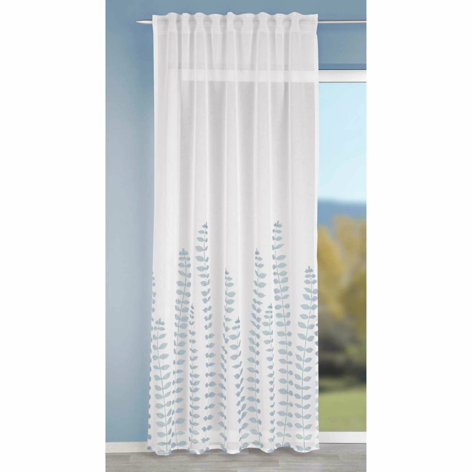 Schlaufenschal - weiß-blau - 135x245 cm 4 Schlaufenschal - weiß-blau - 135x245 cm – Bild 2