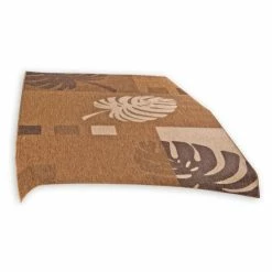 In-/Outdoorteppich - braun - Blätter - 80x240 cm