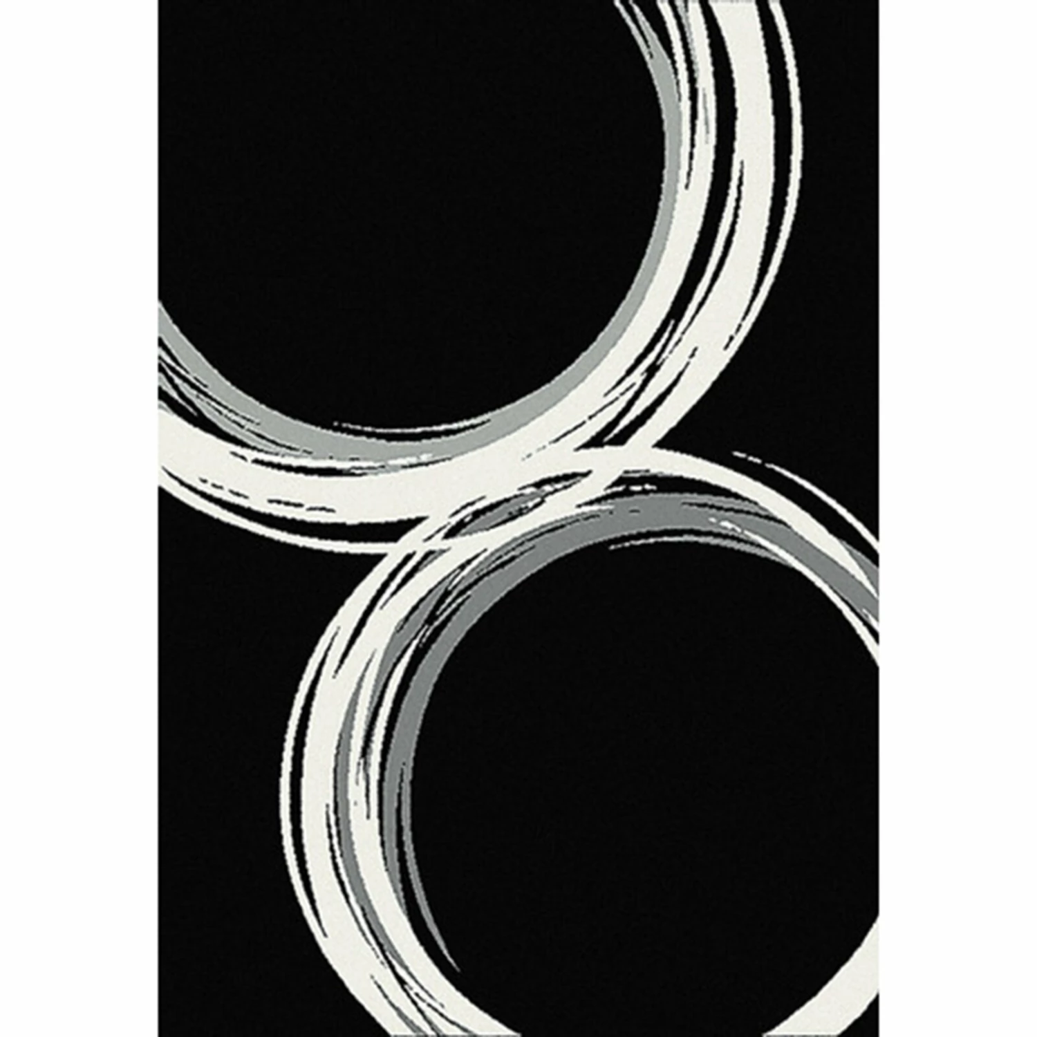 Kurzflorteppich - schwarz-weiß-grau - 80x150 cm 3 Kurzflorteppich - schwarz-weiß-grau - 80x150 cm