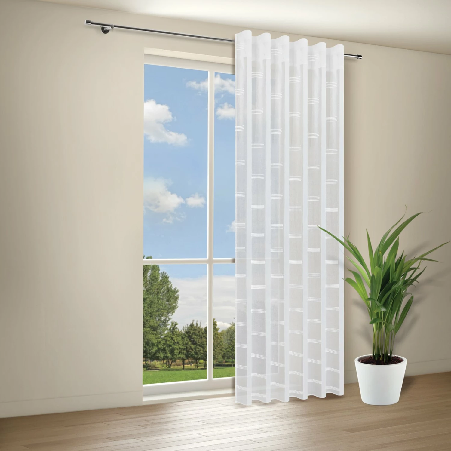 Fertigschal - weiß - Kräuselband- 140x235 cm 4 Fertigschal - weiß - Kräuselband- 140x235 cm – Bild 2