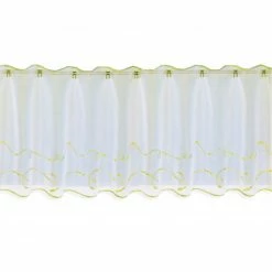 Scheibengardine - weiß-grün - 150x50 cm