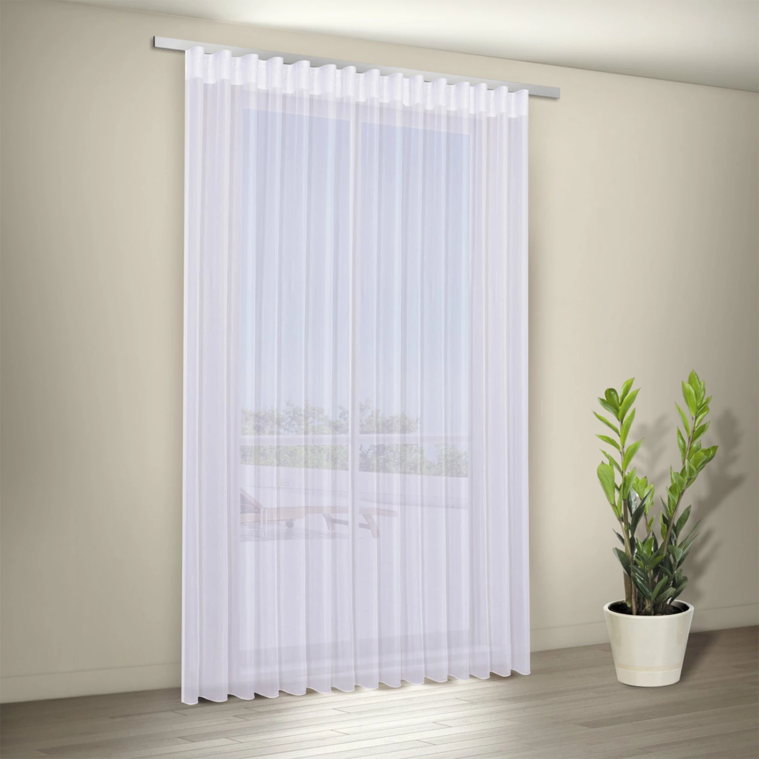 Gardine - weiß - Wellenband - 307x245 cm 4 Gardine - weiß - Wellenband - 307x245 cm – Bild 2