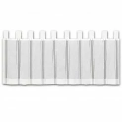 Scheibengardine - weiß-grau - 150x50 cm