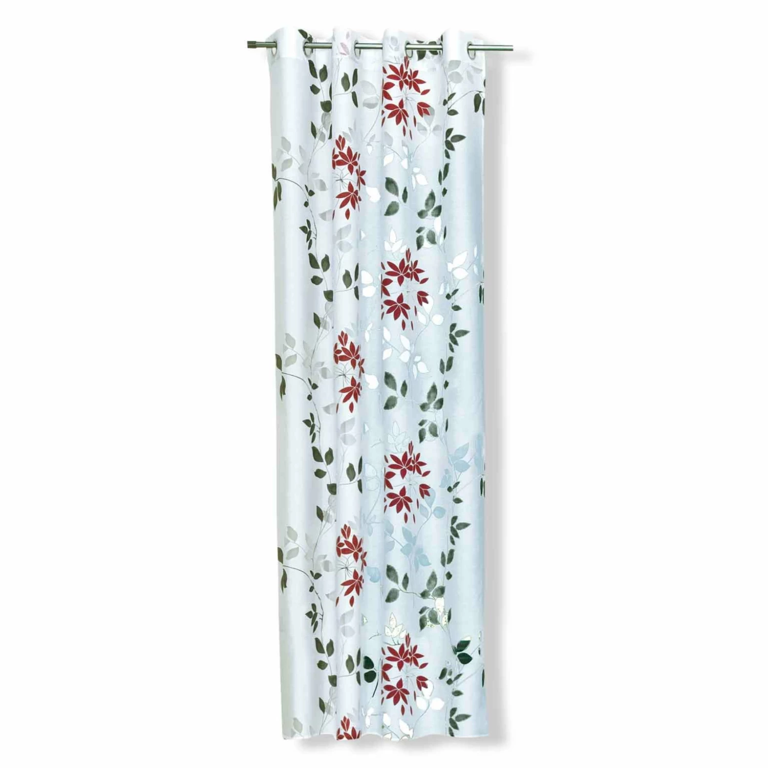 Ösenschal - natur-grün - Blätterranken - 140x235 cm 3 Ösenschal - natur-grün - Blätterranken - 140x235 cm