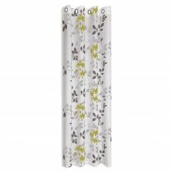 Ösenschal - Blätterranken - grün-weiß - 140x235 cm